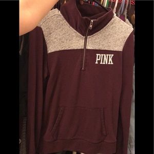 PINK half-zip sweater!